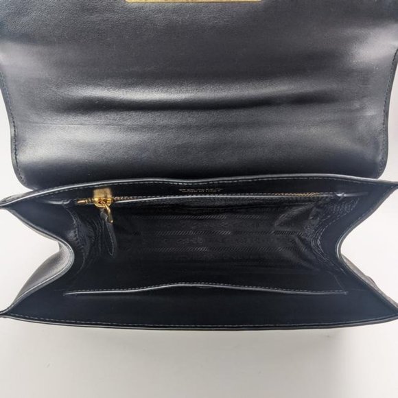 SOLD Prada Cahier Black Leather Shoulder Bag - Picture 3 of 8